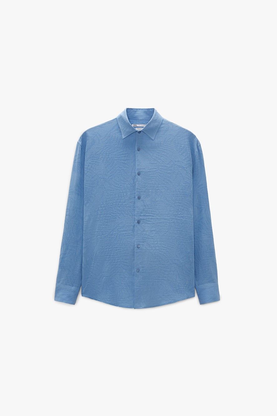 ZARA PALM TREE JACQUARD SHIRT