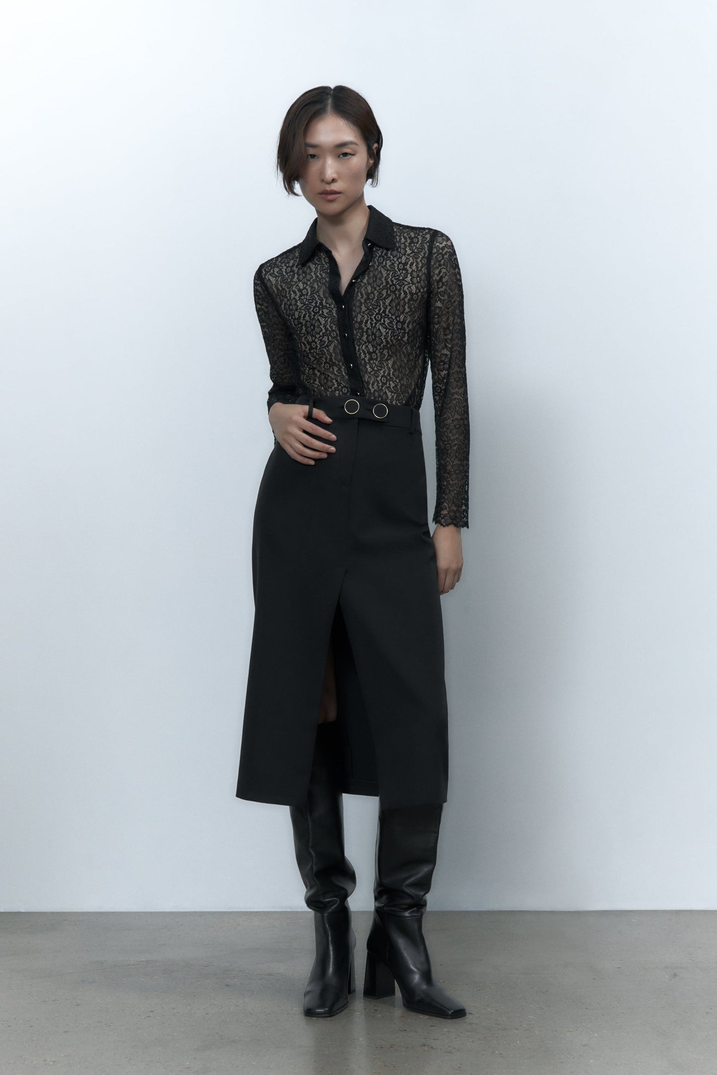 ZARA BLACK LACE BODYSUIT