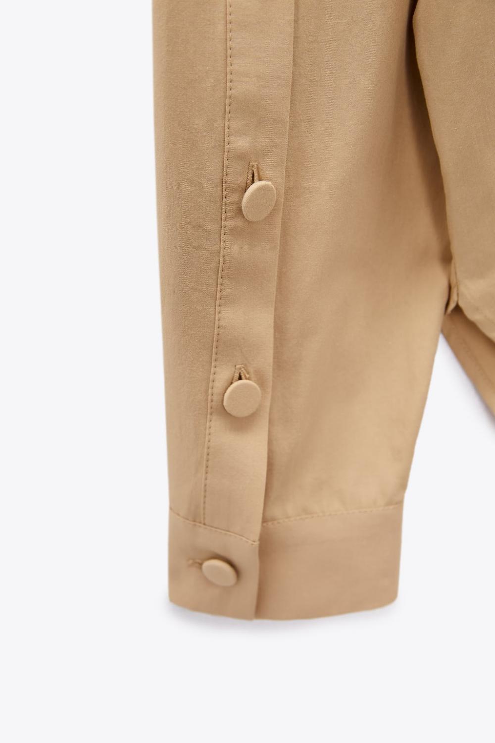 ZARA BUTTONED SLEEVE POPLIN SHIRT