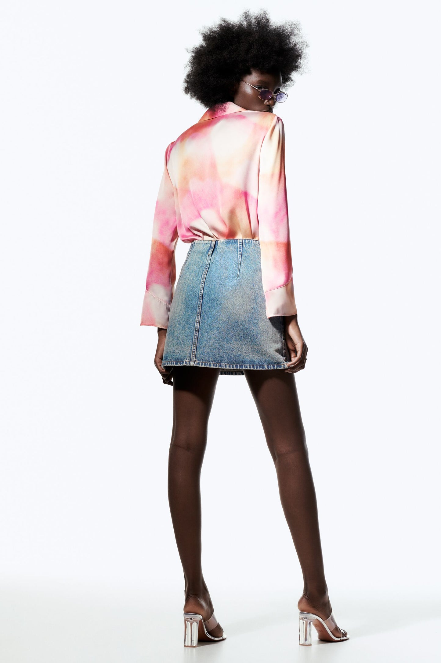 ZARA TIE-DYE PRINT BLOUSE