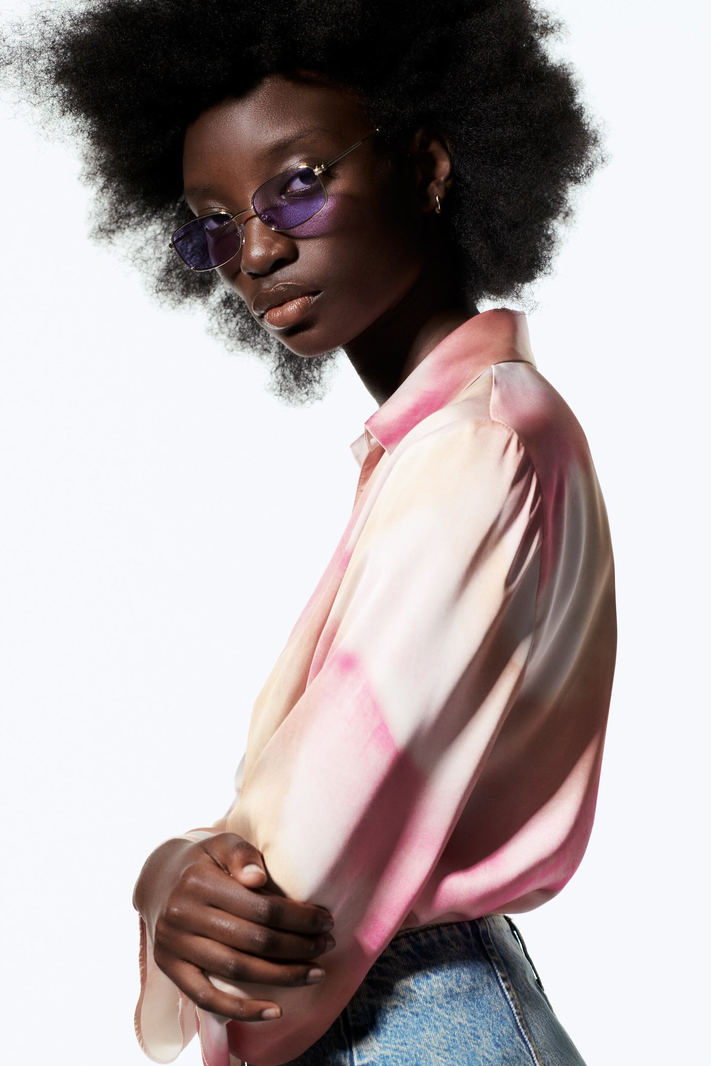 ZARA TIE-DYE PRINT BLOUSE