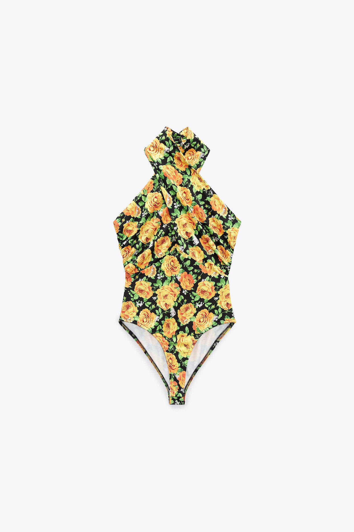 ZARA TWIST NECK FLORAL | ZARA BODYSUIT