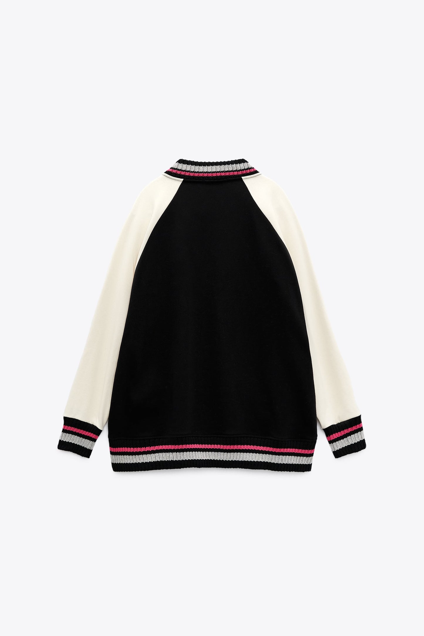 ZARA RIB TRIM VARSITY BOMBER JACKET