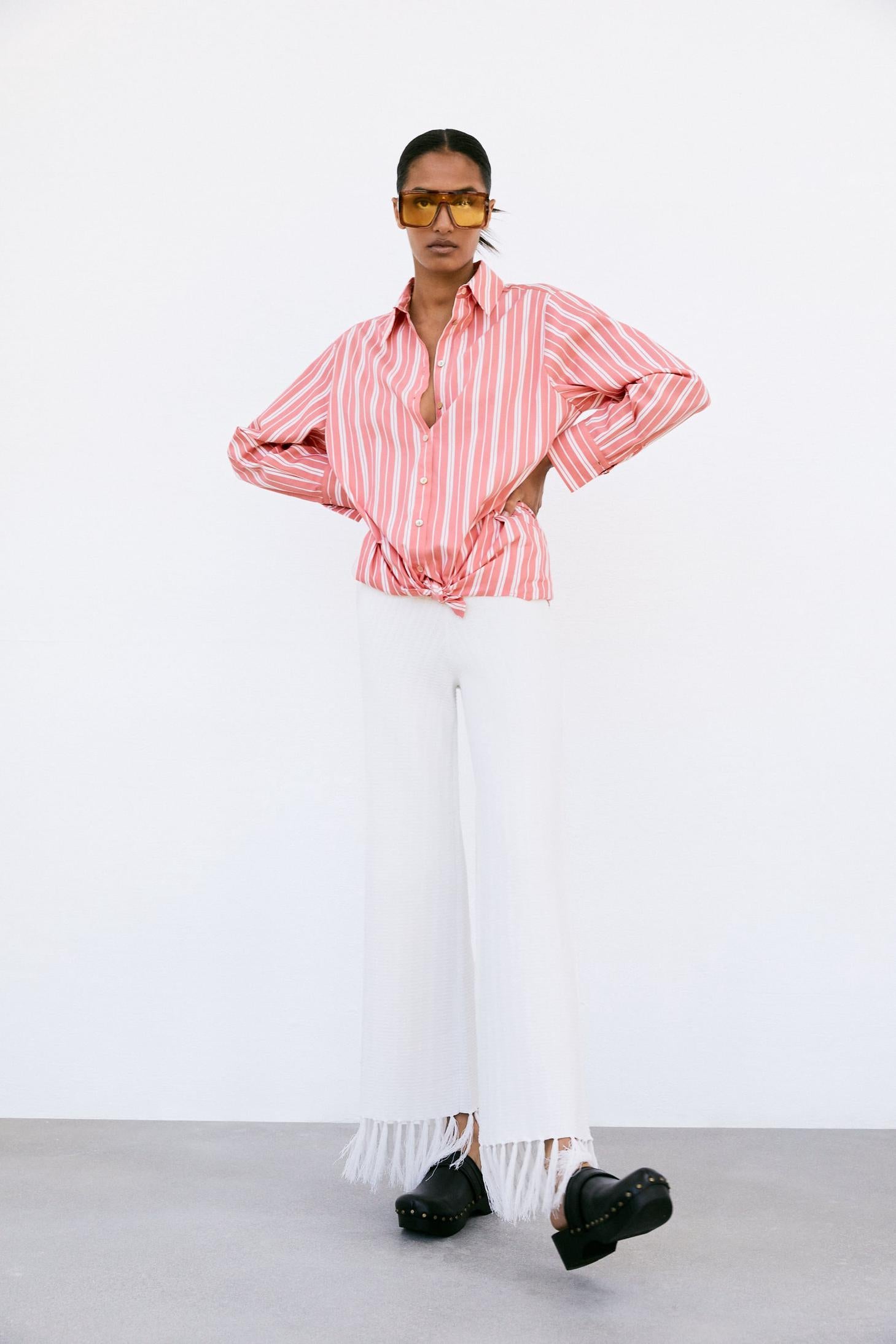 Oversized striped shirt clearance zara