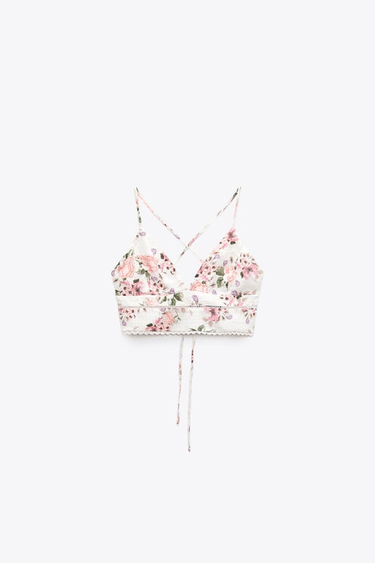 ZARA FLORAL CROP TOP