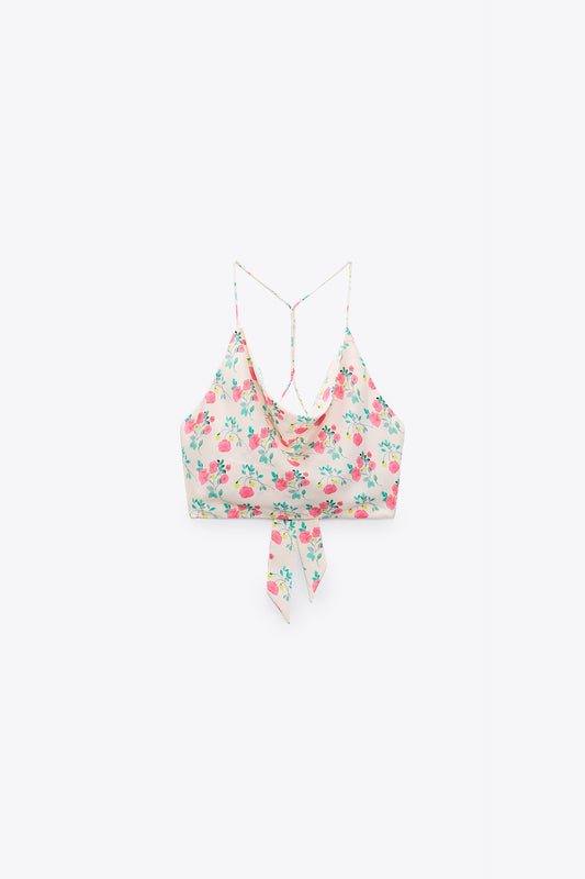 ZARA FLORAL PRINT CROP TOP