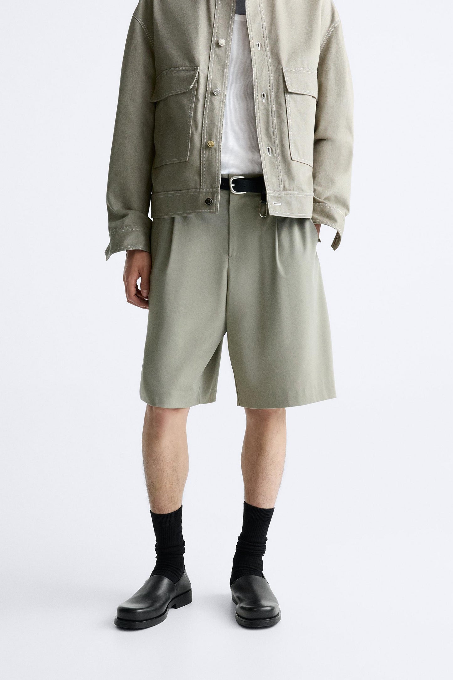 ZARA FLOWING BERMUDA SHORTS WITH PLEATS | ZARA MAN