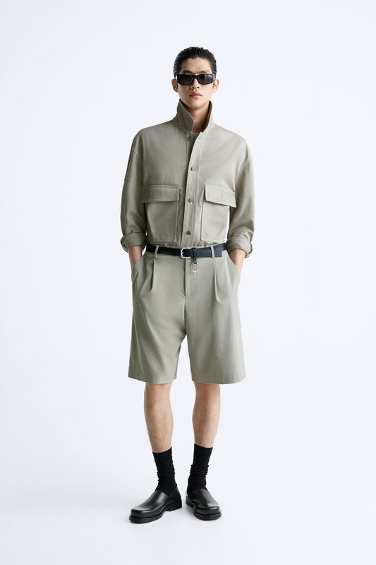 ZARA FLOWING BERMUDA SHORTS WITH PLEATS | ZARA MAN