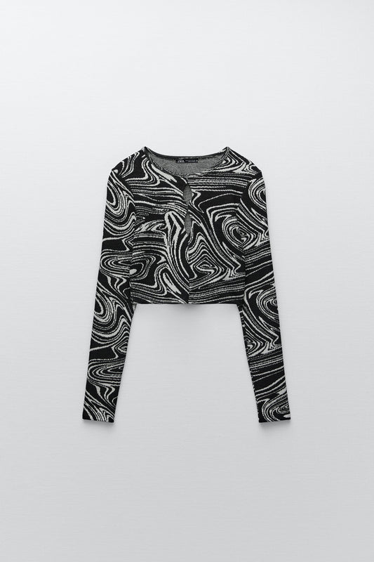 ZARA JACQUARD KNIT TOP