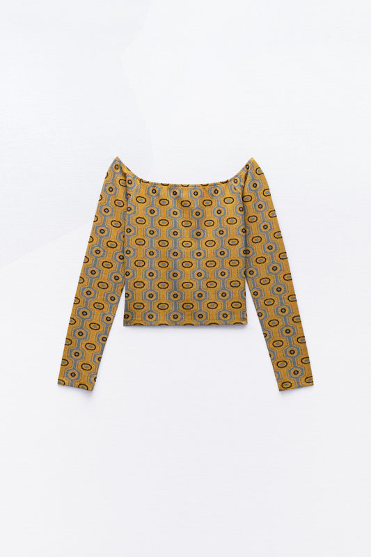 ZARA KNIT RETRO | JACQUARD TOP