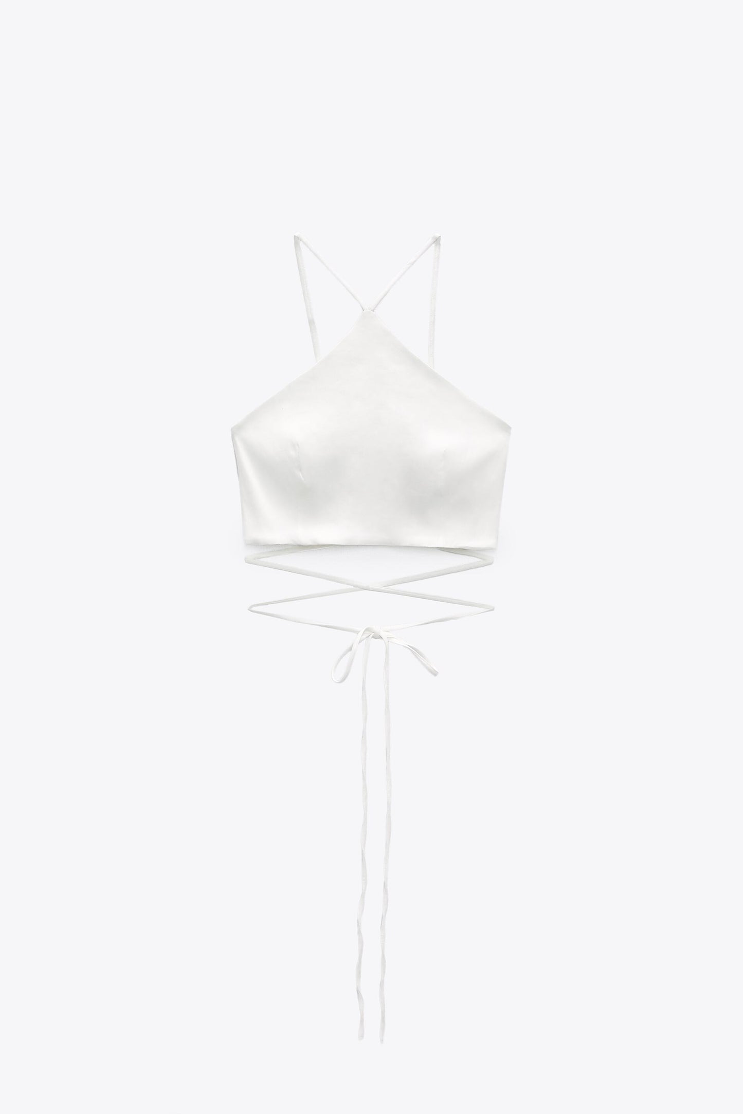 ZARA LINEN BLEND CROP TOP