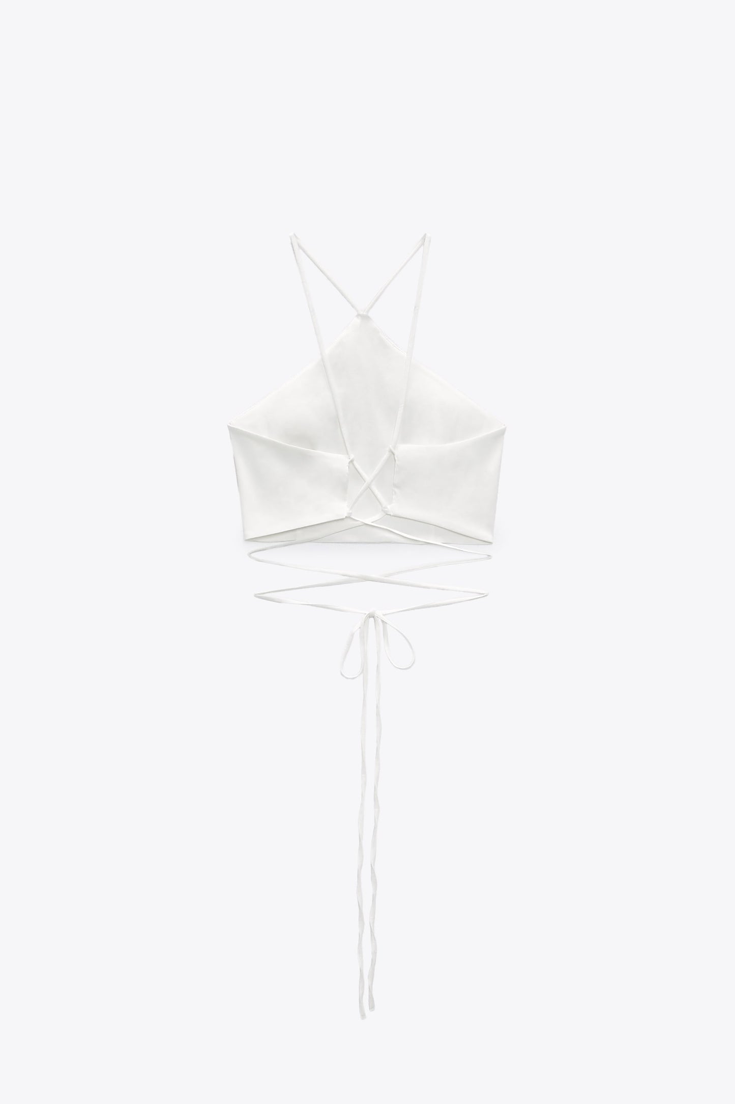 ZARA LINEN BLEND CROP TOP