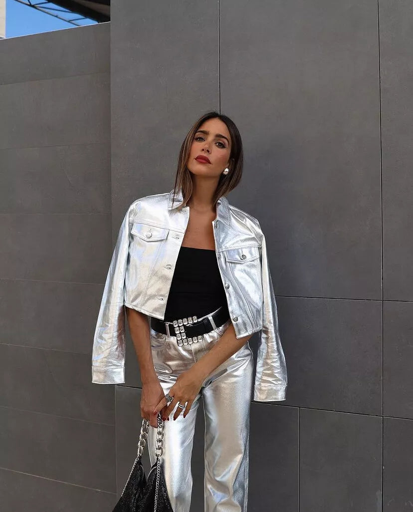 ZARA METALLIC CROPPED JACKET | ZARA JACKETS