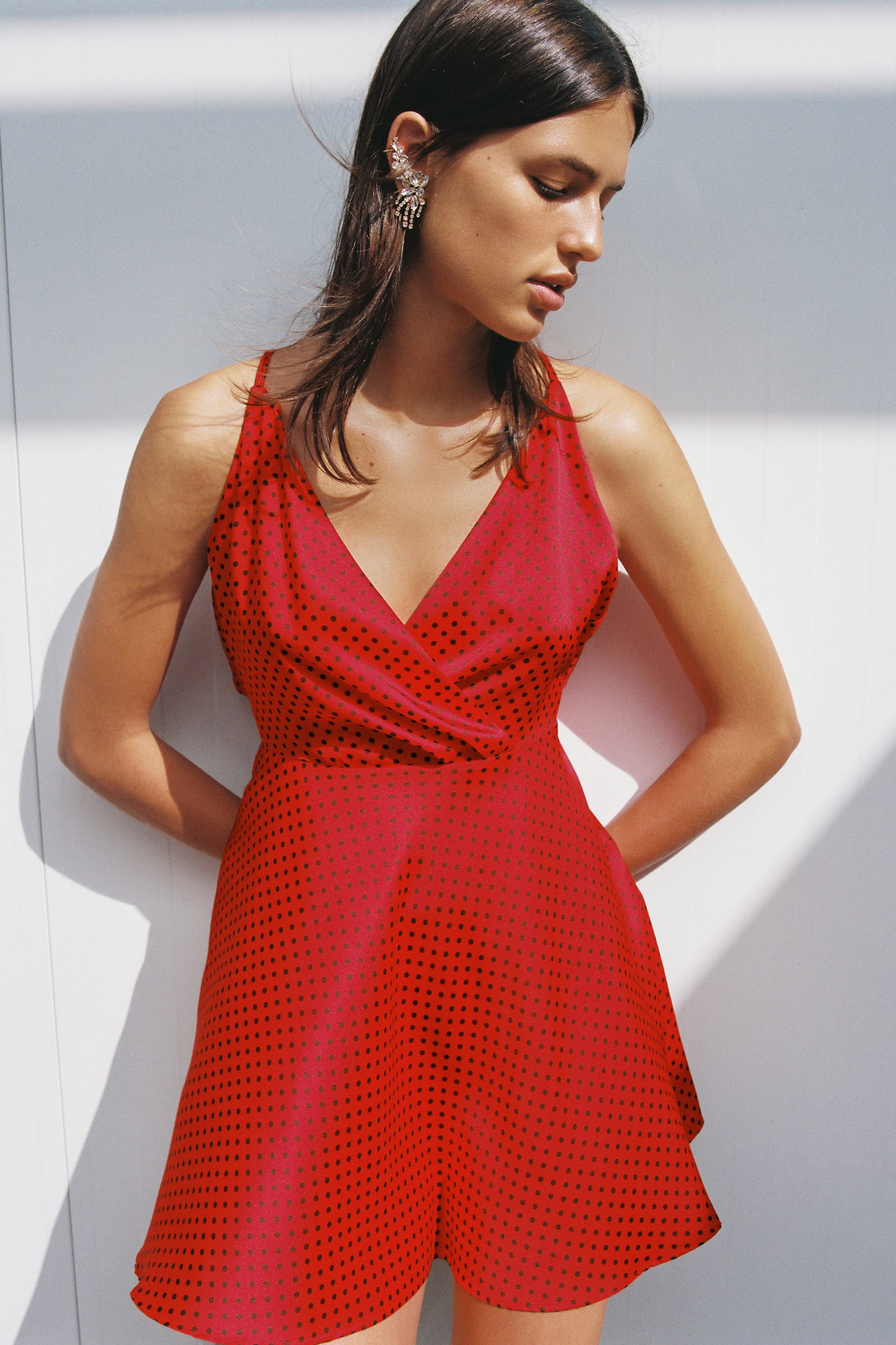 Zara polka shop dot wrap dress