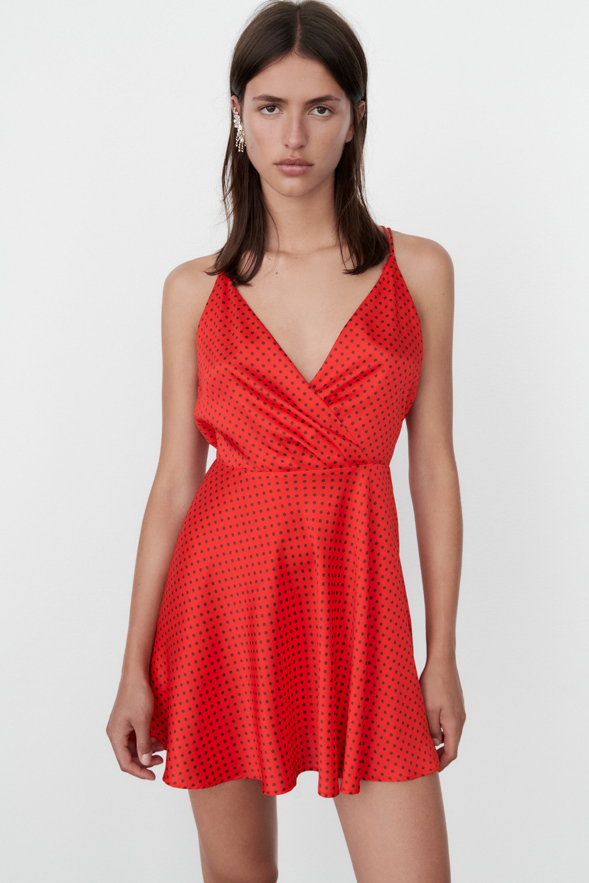 Zara polka cheap dot wrap dress