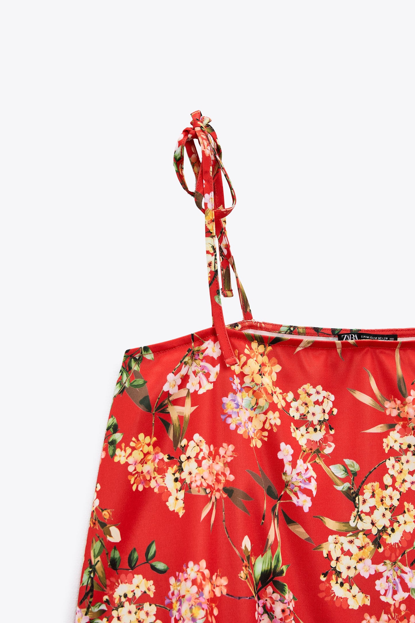 ZARA Bandana Handkerchief Tank Top Tie Strap Women’s Large Red Floral Flowy  Cami