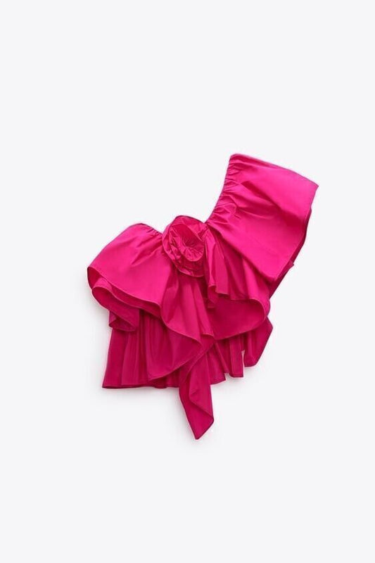 ZARA RUFFLED ASYMMETRIC TOP | ZARA RUFFLED TOP