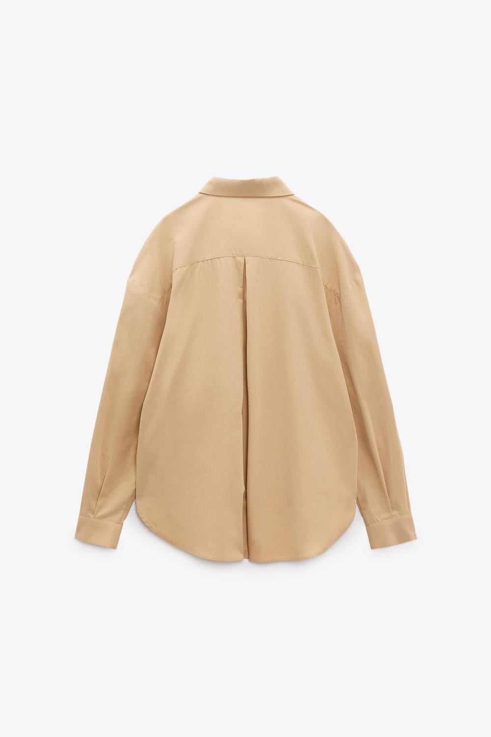 ZARA BUTTONED SLEEVE POPLIN SHIRT