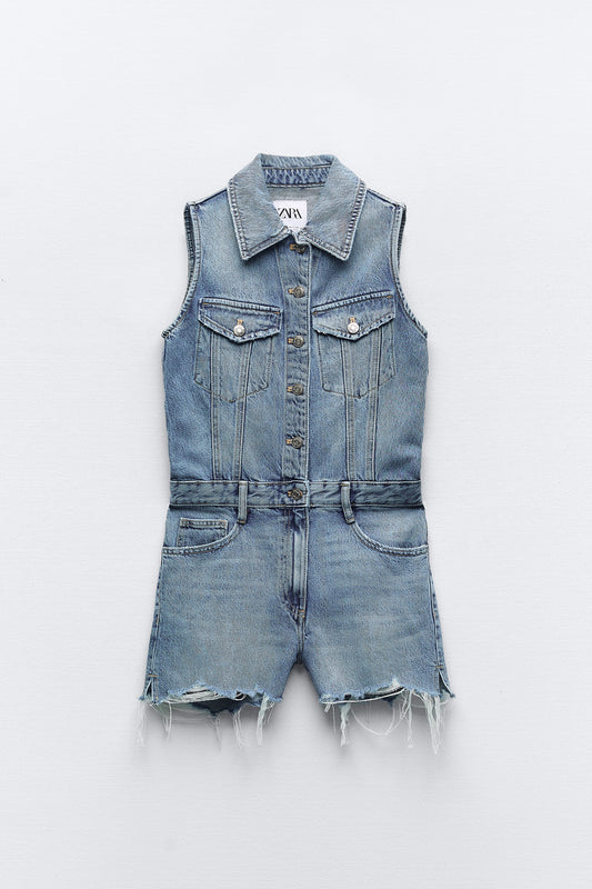 ZARA TRF DENIM MINI DRESS | ZARA DENIM ROMPERS