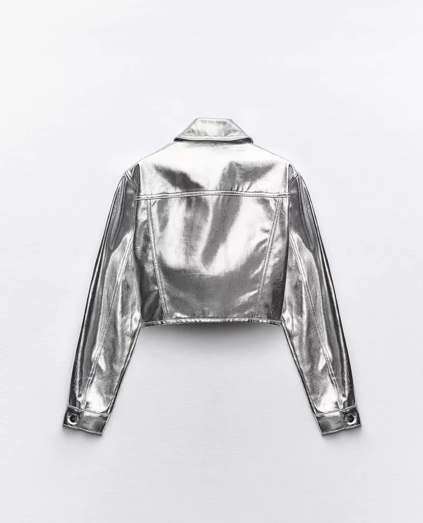 ZARA METALLIC CROPPED JACKET | ZARA JACKETS