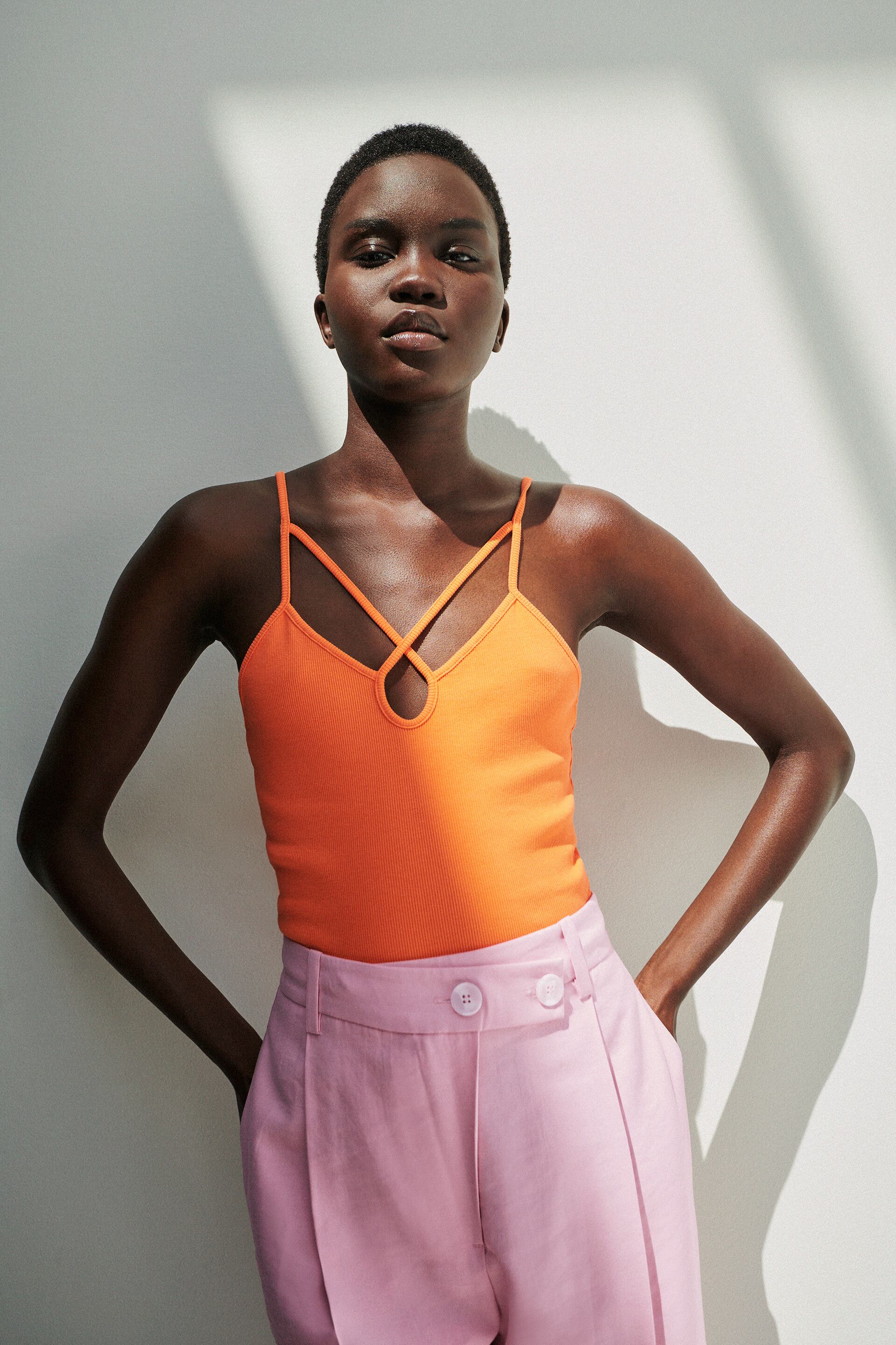 Zara 2024 orange bodysuit