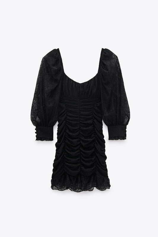 ZARA BLACK LACE DRAPED