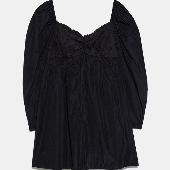 ZARA EMBROIDERED MINI DRESS