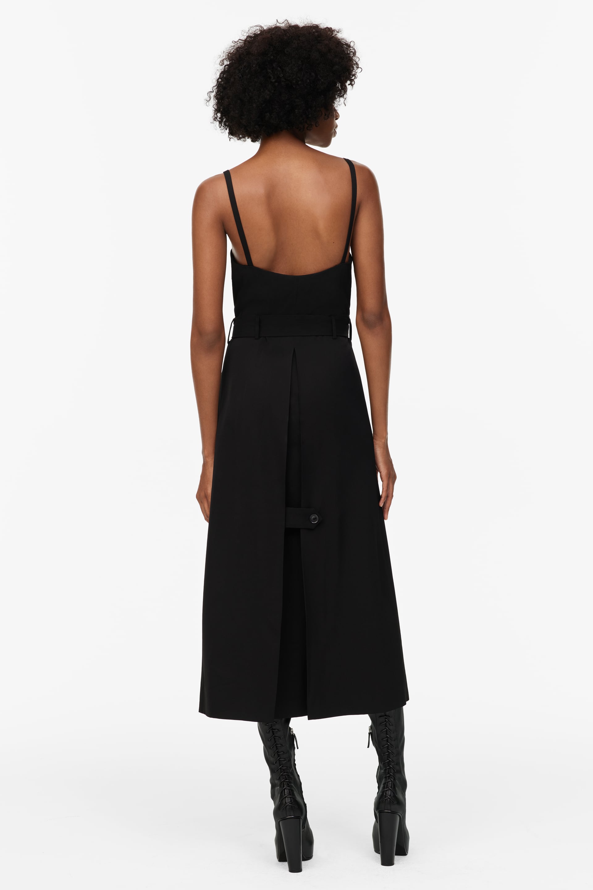 Zara - satin effect slip dress black