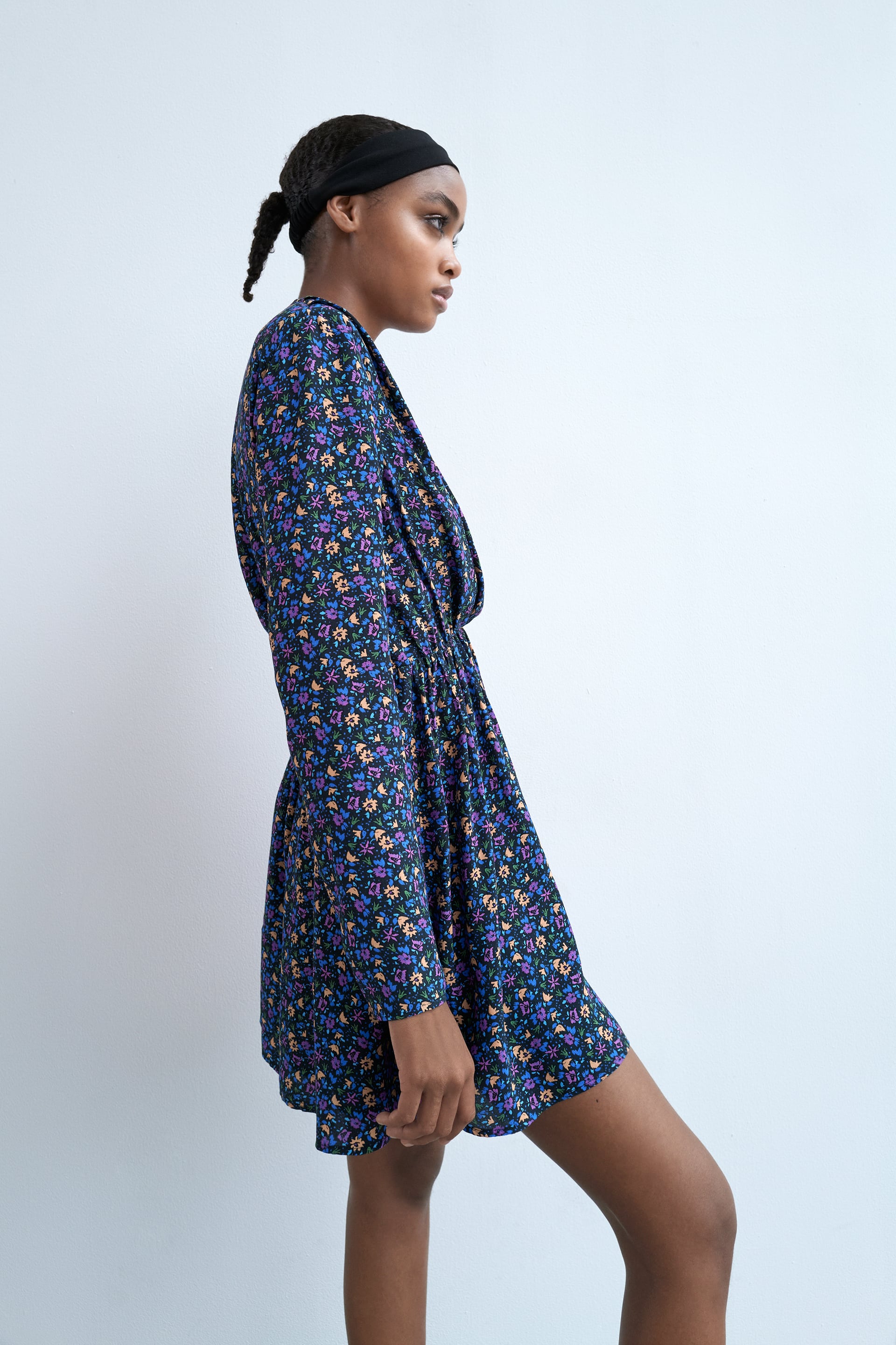 Blue floral zara sales dress