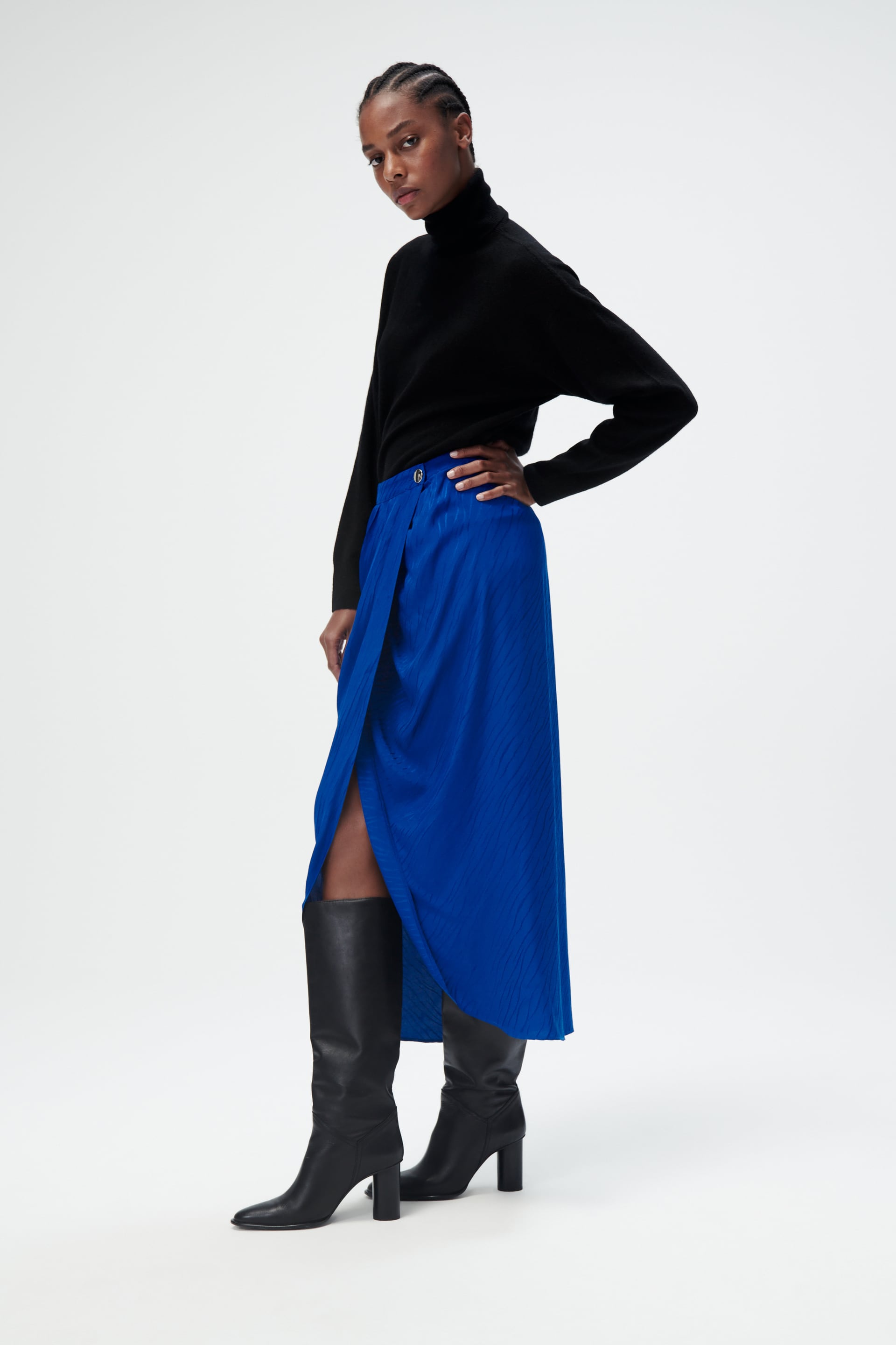 Zara wrap 2025 maxi skirt