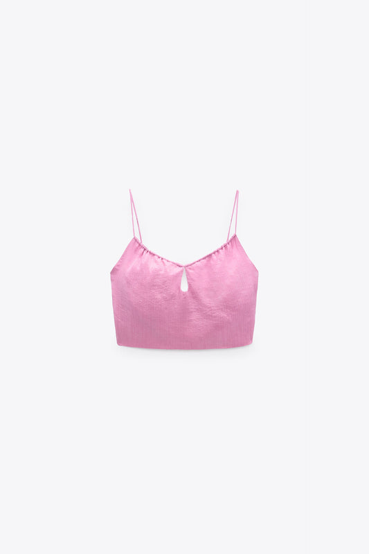 ZARA FLOWY CROP TOP