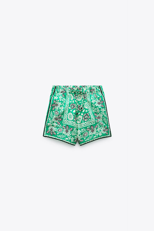 ZARA BANDANA PRINT SHORTS