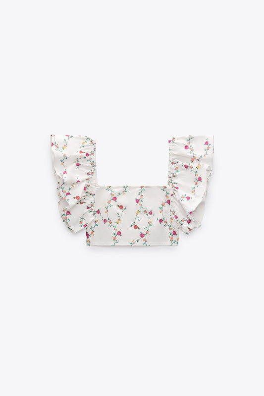 ZARA FLORAL CROP TOP