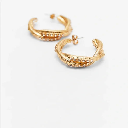 ZARA TEXTURED HOOP EARRINGS